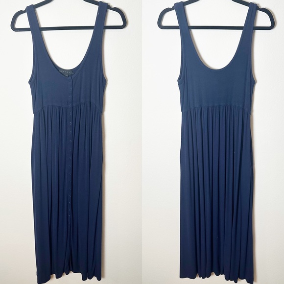 Hatch The Softest Rib Nursing Tank Dress Navy Blue Pockets 2 Medium - Picture 2 of 9